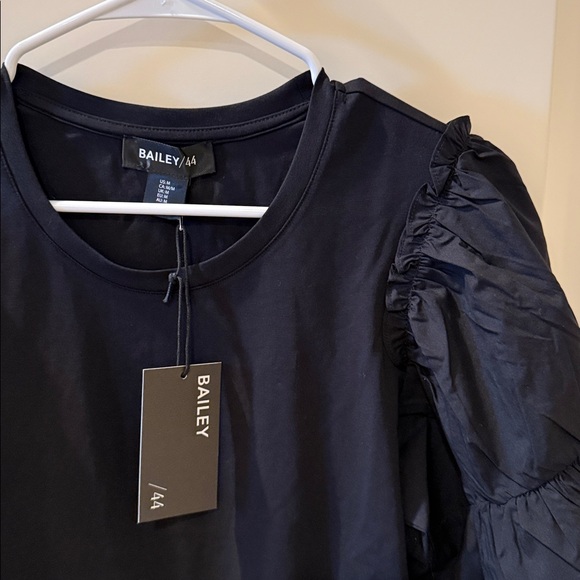 Bailey/44  Black Ruffle Sleeve Top NWT - Picture 11 of 11